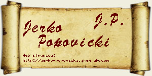 Jerko Popovicki vizit kartica